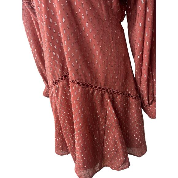 New ASOS Holiday Shimmer Above Knee Sparkle Party Dress Size 10 Plunge Neck - Picture 4 of 8